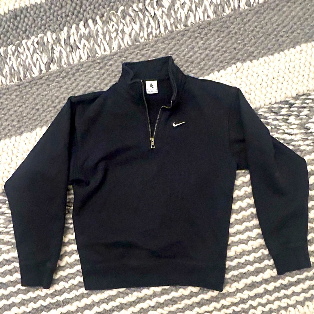 Nike solo swoosh quarter zip up sweatshirt black
